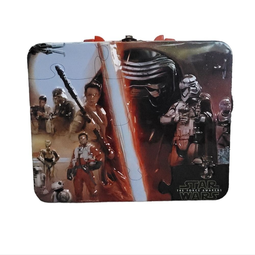 STAR WARS THE FORCE AWAKENS 100 PIECE MINI-JIGSAW PUZZLE WITH LUNCH BOX TIN